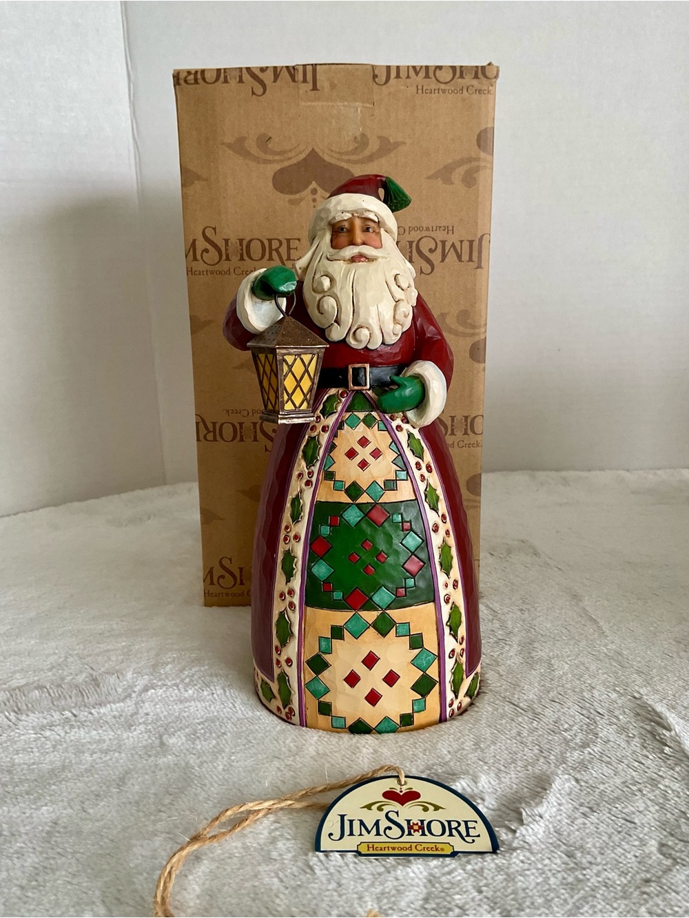 Jim Shore Heartwood Creek “Season of Light” Santa/Lantern Figurine with Box